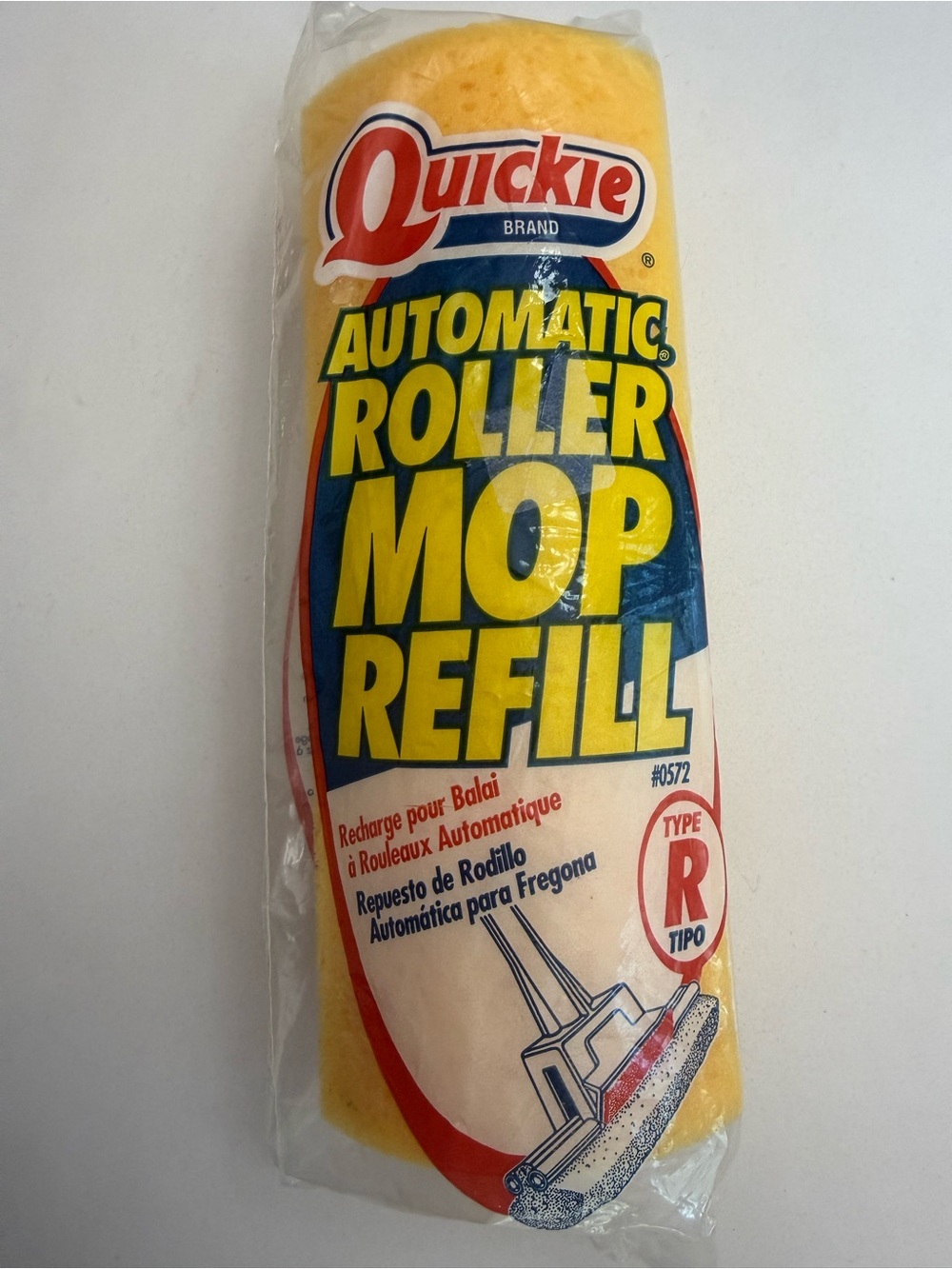 Quickie Automatic Roller Mop Refill Type R #0572 057 Sponge Yellow NEW Old Stock